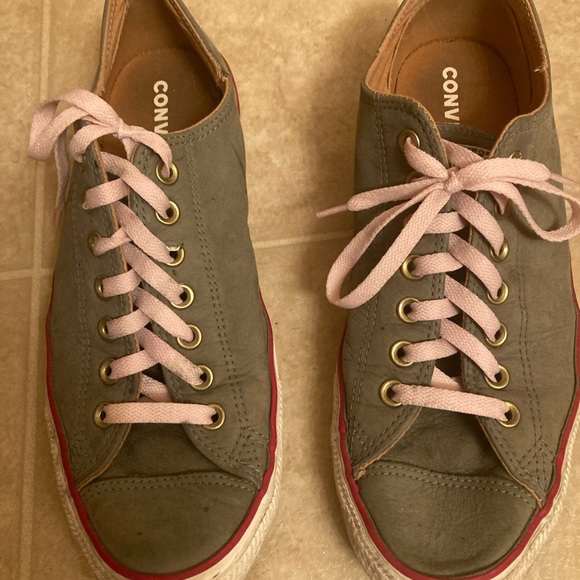 Converse green with red trim suede men’s 10